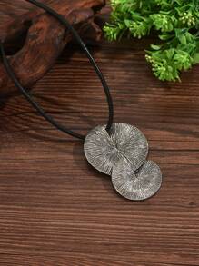 1 pieza Collar largo de mujer minimalista vintage con textura metálica, cadena de suéter con estilo, regalo para madre, profesora, uso diario