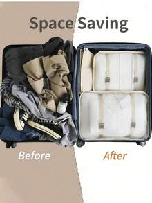 1/7pcs Set Travel Luggage Organizer Bags, Packing Cubes For Clothes, Underwear, Shoes, Cosmetics, Accessories Storage, Suitable For Travel, Beach, Back To School, Holiday Gifts - Multicolor - View 4