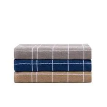 Kit Of 3 Large Striped Plaid Dishcloths, High Absorption, 100% Cotton, 45x60 - 棕色 藍色 灰色 - 查看 1