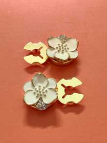 2pcs Button Cover For Shirt Flower Cufflinks Covers Flower Sleeve Button Clip On Button For Dress Wedding Tux Decoration Button Clothing Accessories Gifts