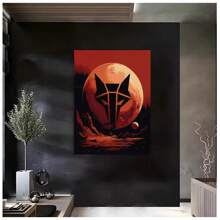 1pc Frameless Sci-Fi Red Vintage Painting Posters High-Definition Printing Wall Arts Modern Minimalist Living Room Bedroom Dormitory Study Bar Coffee Shop Office Wall Decoration Home Decoration
