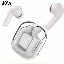 MEIYIXING DIGITAL TECHNOLOGY MEIYIXING Transparent TWS Wireless Earbuds, With LED Power Display Screen, Sports And Exercise In-Ear Headphones, Volume Control, Compatible With Smartphones, Capacitive Microphone, High-Quality Music, 200mAh Long Battery Life, Single-Play Duration Up To 2-5 Hours