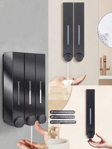 420ml 黑色壁挂式高端皂液器，单头、双头或三头。 - 黑色 - 查看 3