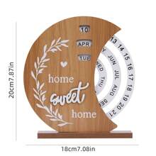 1 pièce Calendrier circulaire rotatif en bois créatif à 3 niveaux, Lune, Soleil, Arbre de Vie | Calendrier perpétuel en bois suspendu, convient pour la maison, le bureau, le restaurant, l'hôtel, la maison de thé | Excellent décoration murale et d'intérieur, ornement suspendu