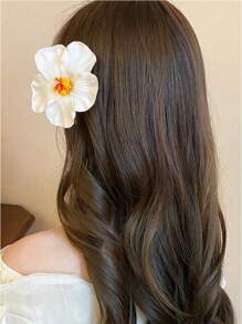 Haarspangen im Hawaii-Blumen-Stil für Frauen, Hibiskus-Haarspange, 3,5 Zoll künstliche Blumenspangen für Urlaub, Strandparty, Haarklammern, Haarspangen