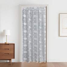 1pc Elegant Floral Lace Sheer Door Curtain