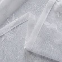 1pc Elegant Floral Lace Sheer Door Curtain