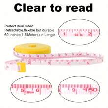 1pc Mini Retractable Ruler Keychain | Cute Waist Measure Tool For Women | Handy Ruler For Journaling, Sewing, Fitness, Travel | Miniature Cute Design, Lightweight & Portable, Attached To Keychain | Soft Leather Material, Comfortable & Durable, Suitable For Precisely Measuring Waist, Height, Journaling, Sewing & More,Back To School,School Supplies