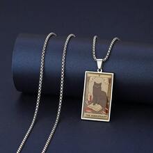 1 件复古方形猫塔罗牌项链 - 彩色 - 查看 24