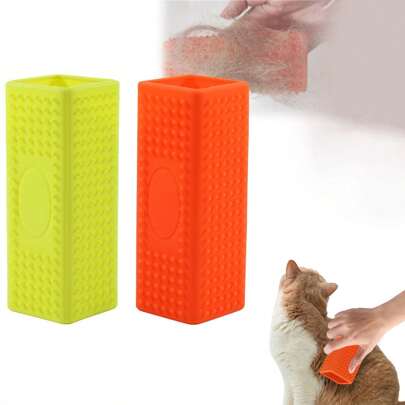 1 peça removedor de pelos de cães/gatos, escova de silicone para limpeza de fiapos de animais de estimação, escova oca de silicone adequada para sofá, interior de carro, móveis, carpetes, roupas de cama ou qualquer tecido