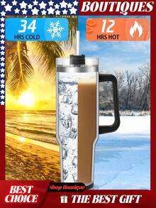 40 Oz Tumbler With Handle And Straw, Insulated Travel Mug Iced Coffee Cup, Reusable Stainless Steel Insulated Water Bottle, Keeps Drinks Cold For 34 Hours, Women Gifts For Mom Grandma, Tumbler With Handle And Straw, Stanely Cup, Tumbler With Handle And Straw, Cups Tumblers, Drink Cup, Water Mug With Handle, Tumbler-Stainless-Insulated-Tumblers, Tumbler Cups With Handle, Stainless Steel Cups With Handles, Insulated Water Cup, Insulated Cup, Ice Water Cup, Handled Cup - 40 Ounces/Black 01 - View 5