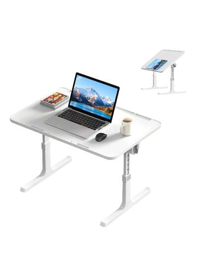 LILIIN Portable Foldable Laptop Tafel Height Adjustable Bedside 60 39.5 Cm Tablet Holder, Anti Slip Strip MDF Bed, Ofa Travel, Verlichting Gray/Warm White/Brushed Black/Walnut/White Maple view 2