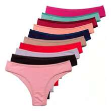 Kit 10 Calcinha De Algodão Tanga Conforto
