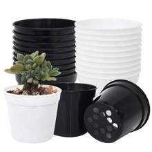10pcs 7x7cm Mini Circular Succulent Plant Seedling Pot Indoor Tabletop Mini Flower Pot Round Plant Cultivation Plastic Pot