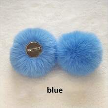 1 pieza Pasador de ropa con imitación de cola de conejo, modelo de bola de pelo esponjoso, accesorio decorativo de conejo de peluche lindo - Multicolor - Ver 15