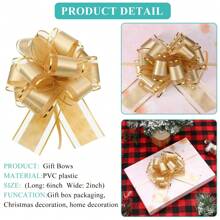12pcs Ribbon Bow, Large Gift Wrapping Pull Bows For Wedding, Easter Gift, Party, Birthday Gift, Wedding Ribbon Bow, Wine Bottle, Used For Packaging Box, Flower Decoration, Anniversary Decoration, Mother's Day, Room Decor, Graduation, Teacher Gift