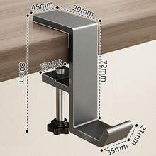 Gancho para colgar sin perforaciones, bolsa colgante lateral para escritorio de estudiante, artefacto, soportes para bolsosóvilesíbles, gancho de mesa multifuncional - Gris 1 - Ver 2