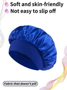 1 pièce / 2 pièces Nouvelle casquette de sommeil élastique à large bord en satin doux et respirant, style mode décontracté et confortable pour usage quotidien