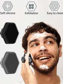 1pc Soft Silicone Exfoliating Brush Cleanser Manual Body Cleansing Scrubber Shower Gentle Massage Bath Brush For Men Home Bathroom Decor Summer Back To School For Beauty Salon Home Bathroom