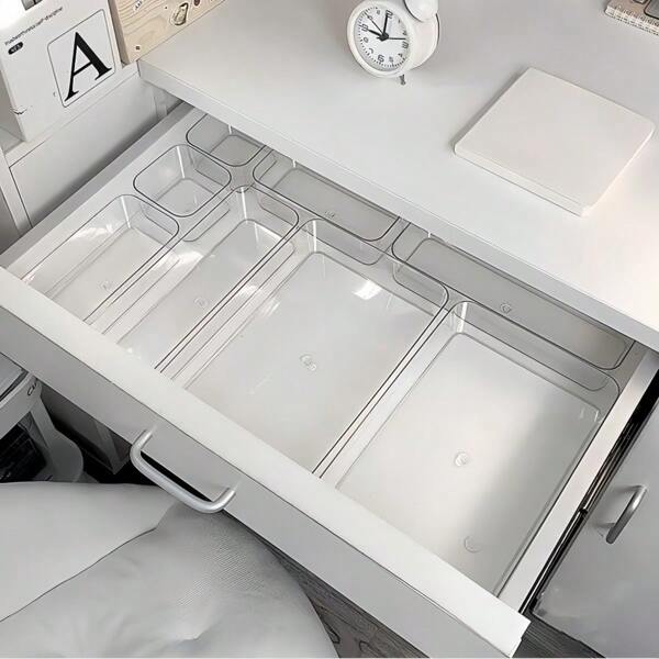 1 Pc Acrylic Desktop Organizer Display Box, Drawer Divider Storage Box, Multifunctional Vanity Makeup Cosmetic Organizer, Snack & Miscellaneous Storage Box Summer Necessity For Women Storage Organizer Gift Travel