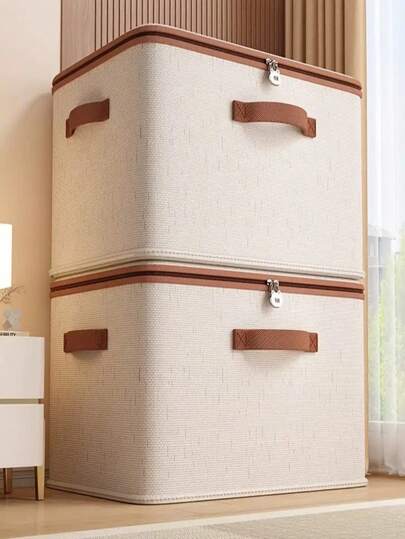 1 صندوق تخزين قابل للطي وللغرفة، صندوق تنظيم ملابس وملاءات مقاوم للغبار، حاوية تخزين منزلية لكل الفصول، مناسب للملاءات والمنسوجات والتخزين تحت السرير