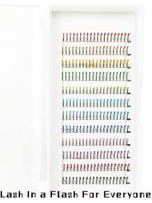 Extensiones de pestañas postizas individuales de 12 filas con 240 mechones de aspecto wispy, efecto volumen ruso multicolor natural, calibre 0.07D, rizado C, longitud de 10-16mm