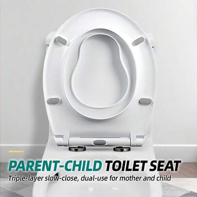 2in1 Toilet Seat, Universal Size, Dual-Purpose Toilet Seat, Removable Toilet Cover, Non-Slip Base, Easy To Install.