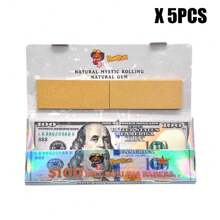 1/5/24 Books 110mm Extra Large Size Cigarette Rolling Papers + Filters, Dollar Pattern Design, 24 Papers + 24 Filters Per Booklet, Smoking Accessory Rolling Papers