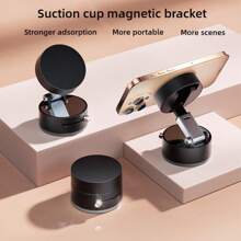 2025 New Vacuum Suction Magnetic Phone Holder, Foldable And Retractable Double-Sided Magnetic Phone Holder, Double Sided Suction Cup Magnetic Suction Multifunctional Phone Holder (Black) Compatible With IPhone, Android Phone, Gift For Birthday, Family, Friendscar Accessories, Car Phone Holder