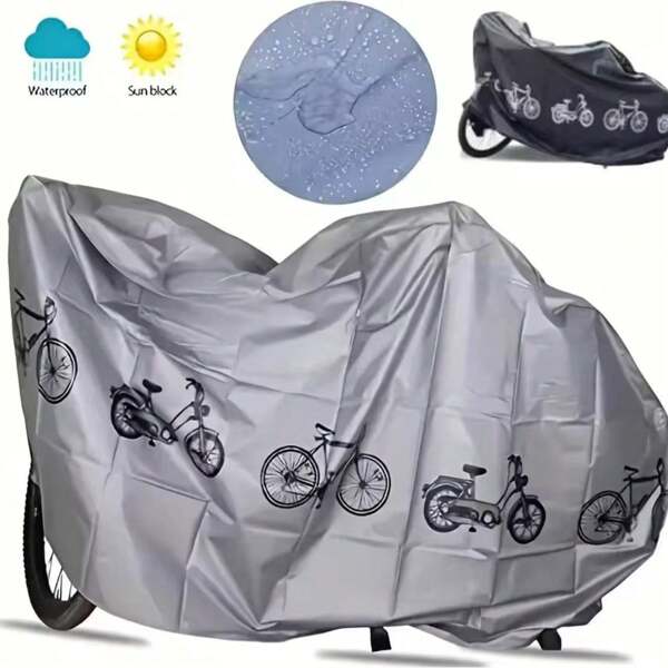 1 pieza Cubierta para bicicleta de poliéster, cubierta protectora contra la lluvia y el polvo, resistente a los rayos UV, para bicicleta de montaña, motocicleta, universal para todas las estaciones, color aleatorio a la entrega