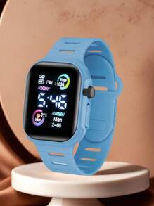 2pcs/1pc Color Display Electronic Watch, Korean Fashion Cool LED Light Couples Digital Watches For Middle School Students