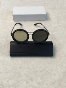 1 pieza Gafas de moda giratorias de estilo retro de spandex, adecuadas para fiestas, reuniones, viajes, moda, estilo steampunk con brillo ajustable, marco de aleación, marco negro con lente gris, excelente para baile de máscaras y accesorios de moda, gafas de moda estilo steampunk, gafas de moda con marco de aleación para verano, playa, viajes, al aire libre