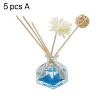 Conjunto de 3/6 varetas de aromaterapia com óleo essencial para decoração de mesa, bolas de vime natural, contas, folhas, margaridas secas, varetas difusoras artesanais, purificador de ar para banheiro, quarto, decoração de casa