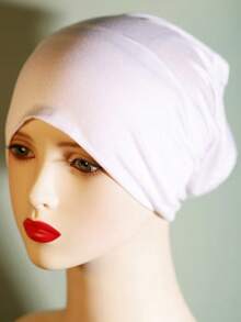 1pc Women's Solid Color Soft Viscose Hijab Neck Gaiter Inner Cap, Elastic Silky Thick And Comfortable, Suitable For Daily Headscarf Wear For Dress - Modal Bottom Hat Innercap - View 5