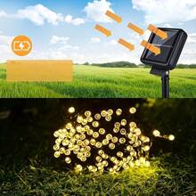 1 Pacote 5m/12m/22m 20/30/50/100/200 Luzes Solares LED, 8 Modos, Luz Solar de Fada para Exterior, Decorações de Festa de Natal, Luzes Solares de Jardim, Branco/Branco Quente/Multicolorido