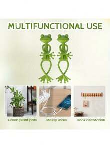 3pcs Creative Frog Plant Stand, Fun Green Frog Plant Holder, Frog Fixed Plant Rack Frog Support Frame, Vine Vertical Climbing Assisted Growth Clip, Suitable For Gardening/Potted Plants/Plant Decoration