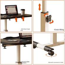 "Klappschreibtisch mit Rollen, Laptoptisch Höhenverstellbar 69-90cm, Metallrahmen Laptop Stehtisch Krankenbett für Wohnzimmer, Heimbüro,Krankenhaus,Schwarz  Overbed Table, Medical Overbed Table, Hospital Mobile Standing Desk, Adjustable Height Standing Bedside Table with Tilting Desktop & Wheels for Hospital Home Office"