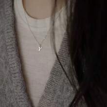 Collares de 26 letras chapados en oro de 18K de plata de ley 925, joyería de hip hop, collar y pulsera con colgante con letra de la suerte, joyería versátil de moda como regalo de cumpleaños