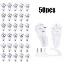 10/20/50pcs Painless Wall Hooks, Invisible Heavy Duty Wall Nails For Frames, Pictures, No Trace - White - View 2