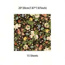 15 Stücke Große Größenige vintage japanische Zeichnungsblätter, 7.87 Inch X 7.87 Inch schweres Karton, geeignet für DIY, Journaling, Scrapbooking und Basteln - perfektes Geschenk für Frauen, Erwachsene, Studenten, Lehrer und Angestellte, handgemachte Kartenpapiere | Retro-Ästhetik | Hochwertiges Material, Papierbastelbedarf