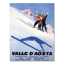 1 pezzo Quadro su tela in stile vintage con sci nelle Alpi svizzere, cartellone con stampa vintage di sci, adesivo da parete rivestito, decorazione per la casa, opzionalmente con cornice - Multicolore - Visualizzare 34