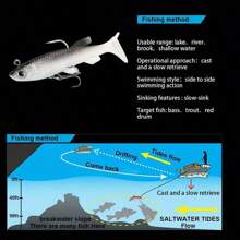5 piezas de señuelo tipo minnow, señuelo hundidor de larga distancia de pesca de mar, lubina, pez mandarin, perca negra, pez serpiente, caballa, de color plateado y hundimiento lento