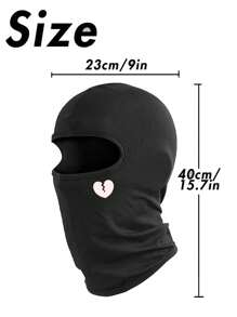 1pc Heart Print Ski Mask Balaclava Face Mask For Men Women UV Protection Windproof Scarf For Snowboard Motorcycle