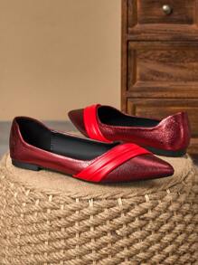 Women's Pointed Toe Fashion Purple, Light Brown, Pink Bowknot, Red High-End, Green Casual Daily, Black Flats Shoes For Spring & Autumn