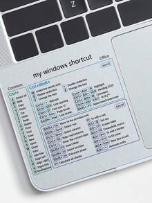 1pc Transparent Laptop Excel Shortcut Sticker, Convenient Quick Reference, Good Office Assistant, Easy To Stick, 3.93*3.54 Inch