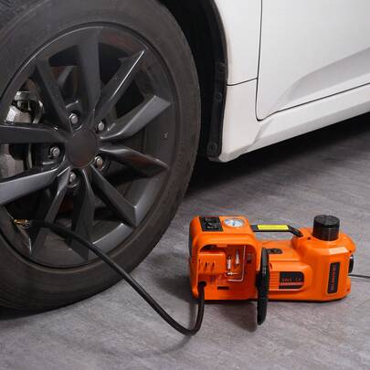 Gato eléctrico para coche, de 3 a 5 toneladas (6600 a 11023 lb), tipo tijera, 12 V, automático, con doble asiento y control remoto, portátil, para cambio de neumáticos de sedán, SUV y camión.