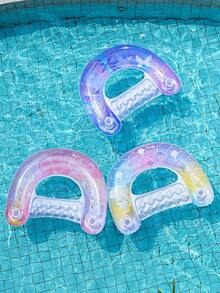 1pc Glitter U-Shaped Inflatable Hammock, Dreamy Glitter Inflatable Swimming Pool Floating Chair - Multicolor - View 1