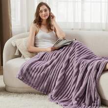 White Throw Blanket For Couch - GentleSoft Cozy Soft Blankets For Women, Cute Small Fleece Throws For Girls, Birthday Gifts For Women Mom, Fathers Day Decor Gifts, , 50x60 Inches - 淺紫色 - 查看 4