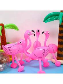 10/5/2pcs Inflatable Pink Flamingo Summer Beach Party Decor, Hawaiian Party Inflatable Toys Suitable For Swimming Pool, Beach, Garden Or Other Vacation Pool Parties - Multicolor - View 1