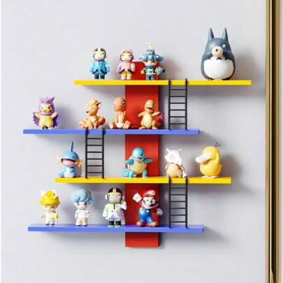 Gabinete/Estantería plegable de alta calidad | Sin taladro | Estante para almacenamiento y exhibición de figuras de acción/miniaturas | Bandeja multifuncional para tocador | Pedestal de exhibición para decoración del hogar